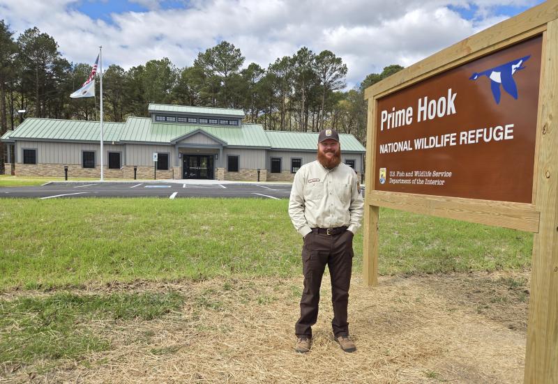 Prime Hook National Wildlife Refuge Refuge Manager Chance Davis at the new visitor center, which opened to the public late last week. CHRIS FLOOD PHOTOS